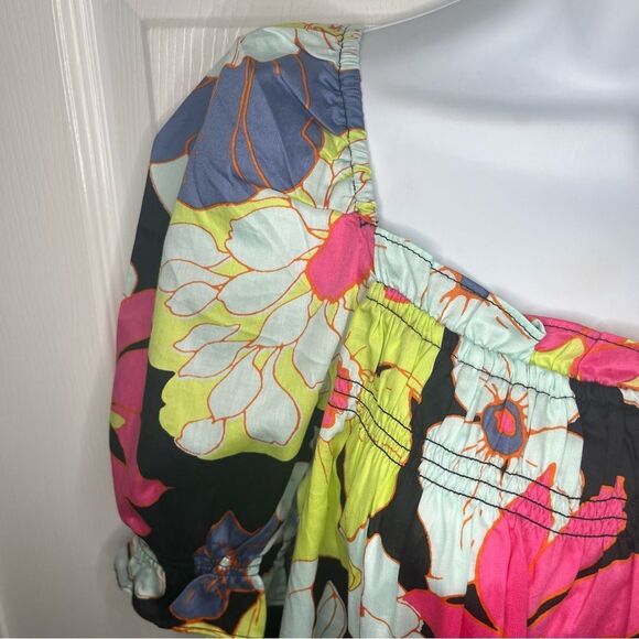 Modcloth Smocked Mini Dress Summertime Garden Stories Honolulu Floral M NWT - Picture 7 of 13